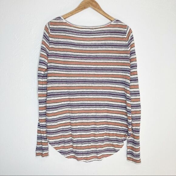 Calypso St. Barth | Striped Long Sleeve Linen Top - Picture 3 of 5